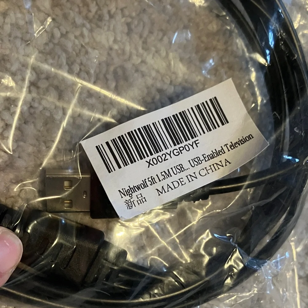 USB Television Connector Cords 60 inch Cable Wire NWT